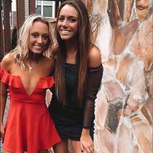 Black mesh mini cocktail dress with sparkles